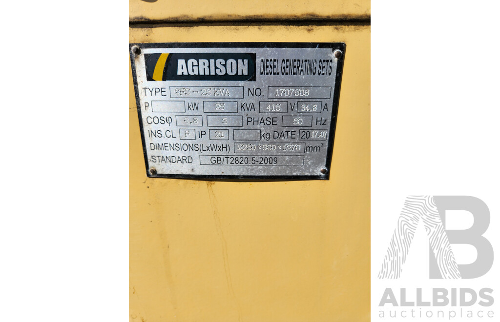 Agrison GFS-25KVA Smartgen  Two & Three Phase Diesel Generator