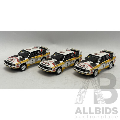 Minichamps Audi Sports Quattro Rally Cars - 1/43 Scale - Lot of 3