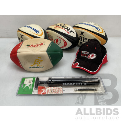 Gilbert Rugby Union Balls - Lot of 4