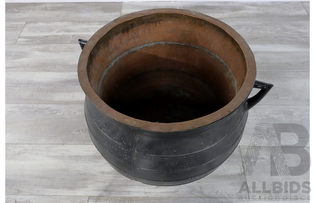 Vintage Cast Iron Cauldren with Copper Insert