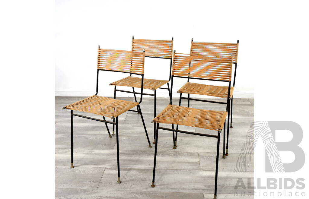 Good Set of Four Metal Framed Clement Meadmore (1929-2005) Dining Chairs