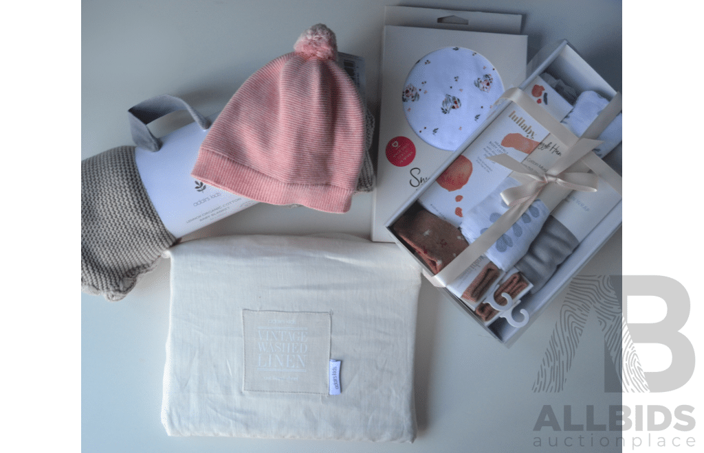 L56 - New Baby Bundle - the Sleep Teacher Consult, Adairs Baby Blanket and Items From Bambi & Bow