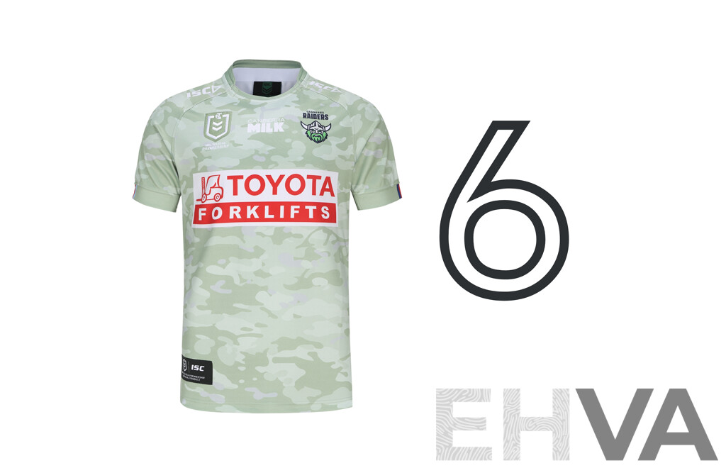 6. Ethan Strange - Player Cut and Signed Canberra Raiders 2024 ANZAC Jersey - Proceeds Towards Australian Kookaburra Kids Foundation