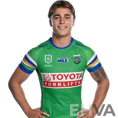 1. Chevy Stewart - Player Cut and Signed Canberra Raiders 2024 ANZAC Jersey - Proceeds Towards Australian Kookaburra Kids Foundation