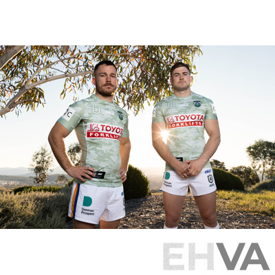 6. Ethan Strange - Player Cut and Signed Canberra Raiders 2024 ANZAC Jersey - Proceeds Towards Australian Kookaburra Kids Foundation