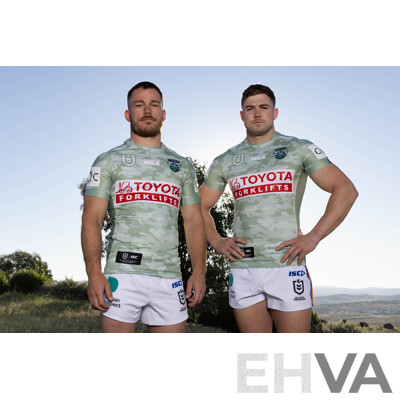6. Ethan Strange - Player Cut and Signed Canberra Raiders 2024 ANZAC Jersey - Proceeds Towards Australian Kookaburra Kids Foundation