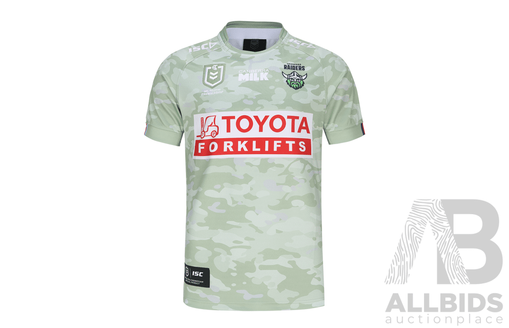 Signed by Coach Ricky Stuart - Signed Canberra Raiders 2024 ANZAC Jersey - Proceeds Towards Australian Kookaburra Kids Foundation