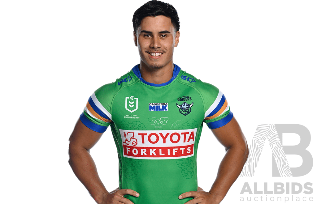 7. Kaeo Weekes - Player Cut and Signed Canberra Raiders 2024 ANZAC Jersey - Proceeds Towards Australian Kookaburra Kids Foundation