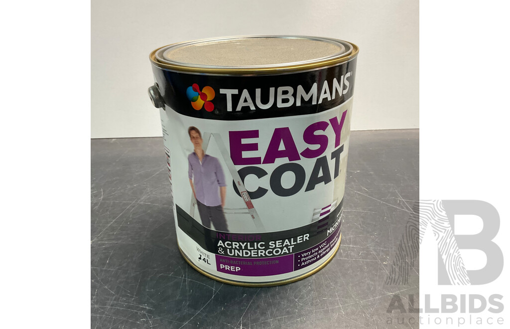 TAUBMANS Easy Coat Prep White for Interior Acrylic Sealer & Undercoat 4L