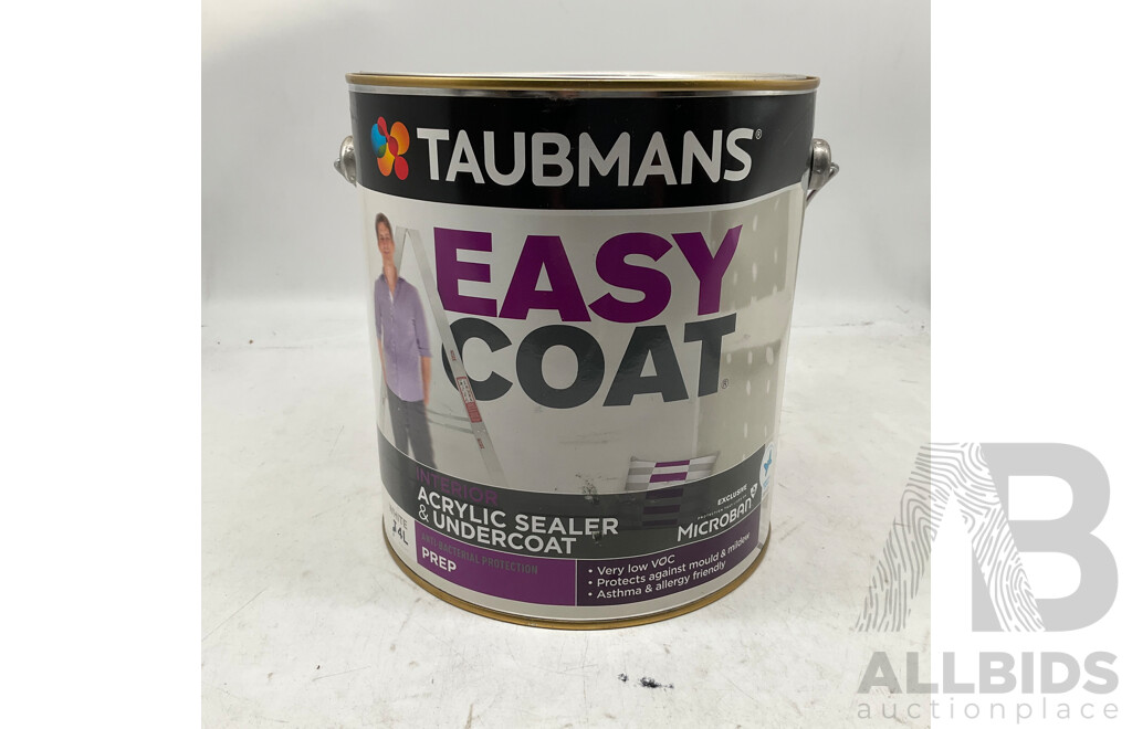 TAUBMANS Easy Coat Prep White for Interior Acrylic Sealer & Undercoat 4L