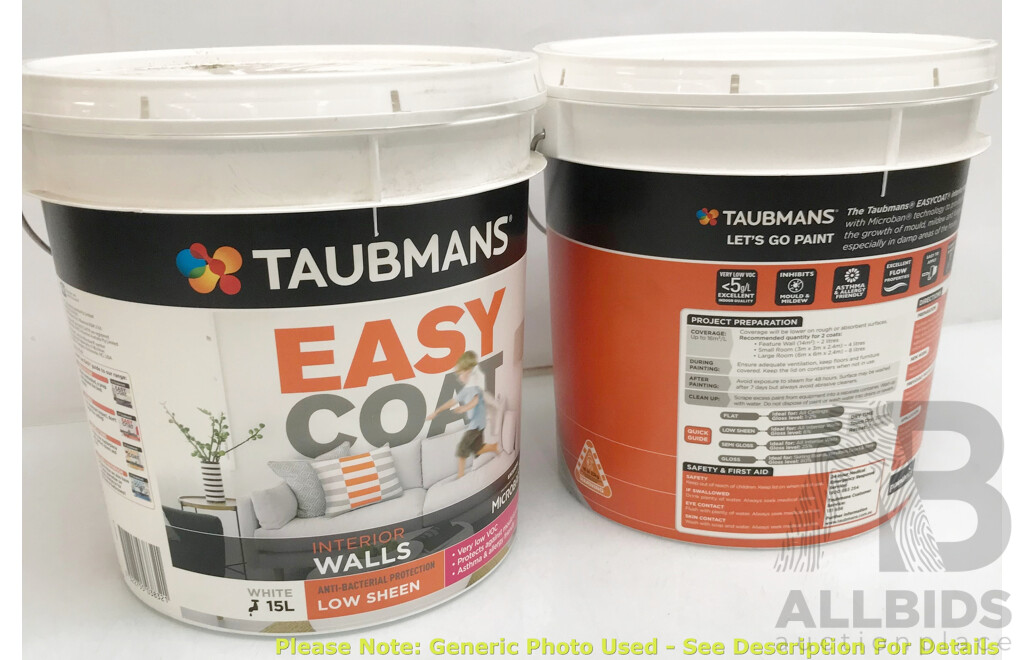 TAUBMANS Easy Coat Low Sheen White for Interior Walls 15L