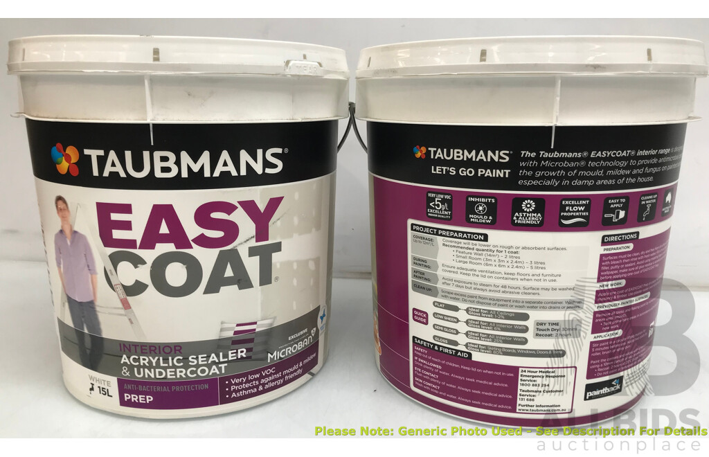 TAUBMANS Easy Coat Prep White for Interior Acrylic Sealer & Undercoat 15L