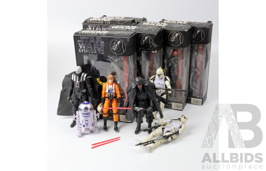 Collection Six Star Wars Episode VII Figures with Original Boxes
