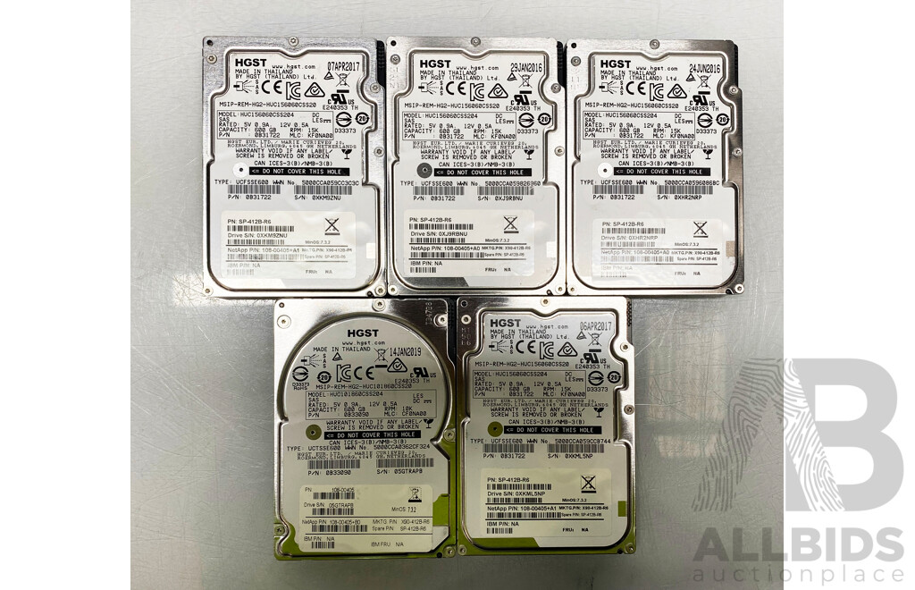 HGST (HUC156060CSS204 HUC101860CSS204) - Lot 1537503 | ALLBIDS