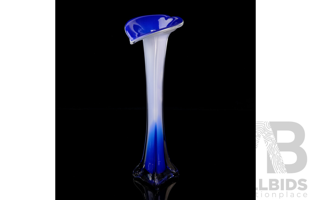 Great Mid Century Murano Style Glass Tulip Trumpet Form Vase