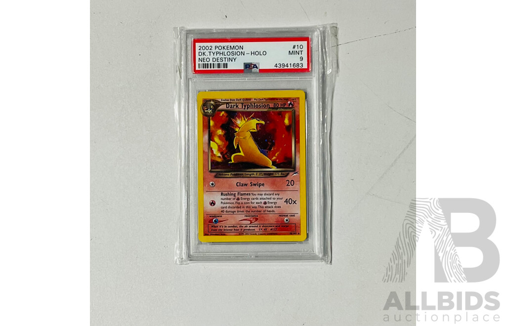 2002 Pokémon TCG Neo Destiny Holographic Dark Typhlosion #10/105 - PSA Graded 9