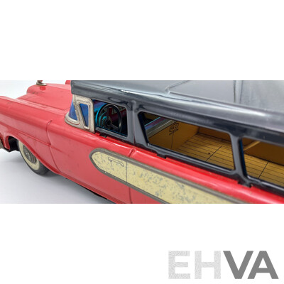 Vintage Haji Pressed Steel Toy 1958 Ford Edsel Station Wagon, Made in Japan