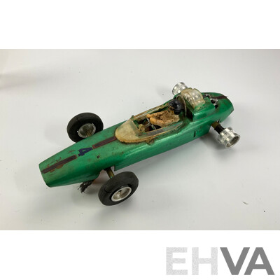 Rare Tamiya Prince GTR-380 1/24 Scale Slot Car with 1960's Formular One and Spare Chassis, Includes Vintage Hand Controllers, Spare Crown Gears, Wheels Etc