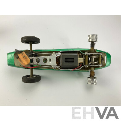 Rare Tamiya Prince GTR-380 1/24 Scale Slot Car with 1960's Formular One and Spare Chassis, Includes Vintage Hand Controllers, Spare Crown Gears, Wheels Etc