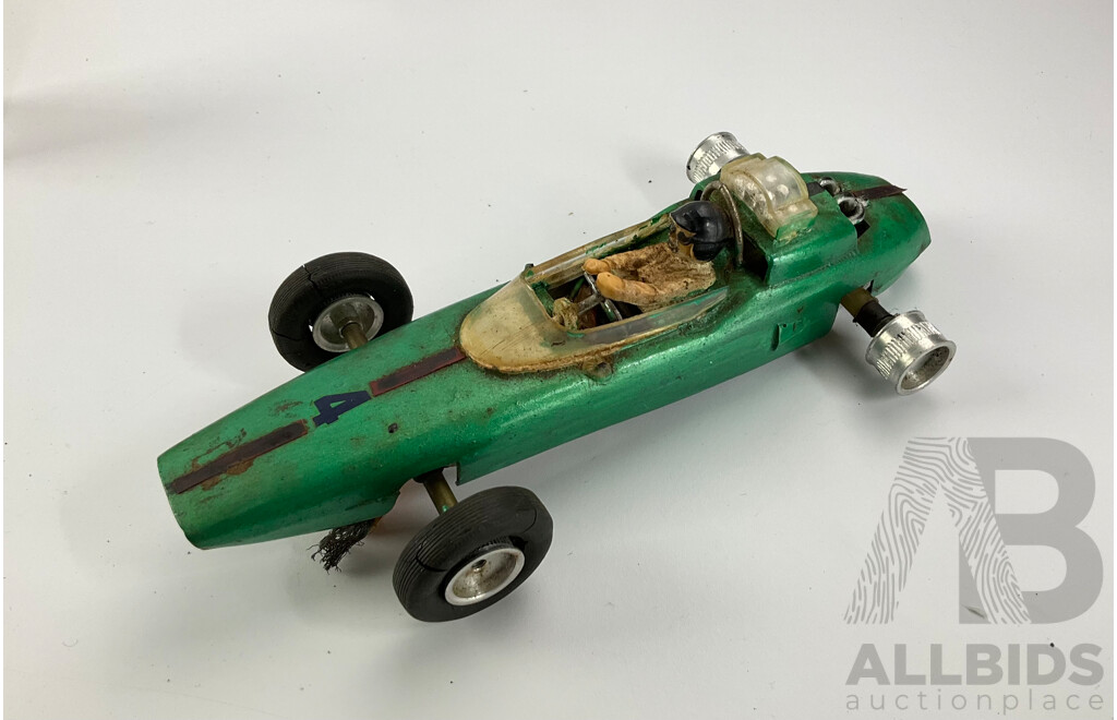 Rare Tamiya Prince GTR-380 1/24 Scale Slot Car with 1960's Formular One and Spare Chassis, Includes Vintage Hand Controllers, Spare Crown Gears, Wheels Etc