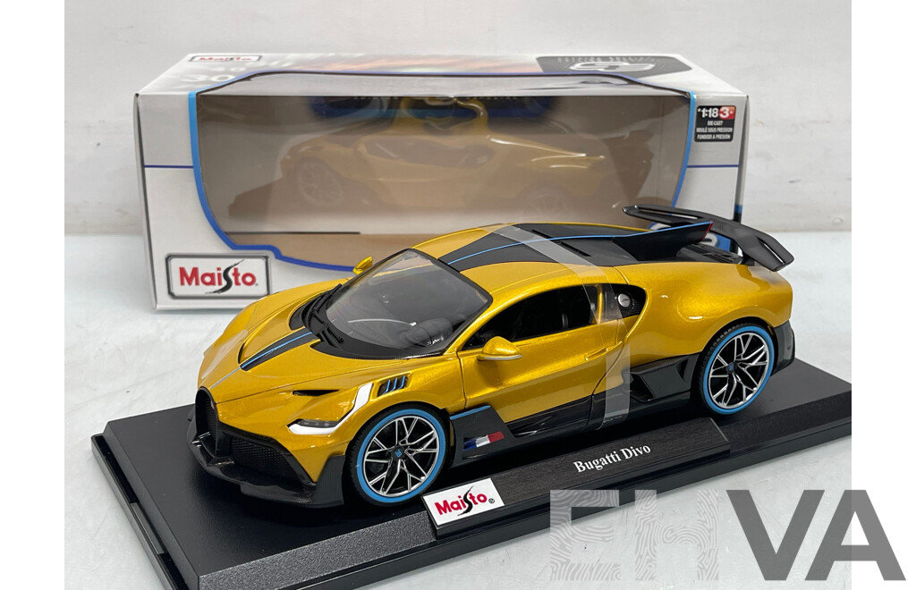 Maitso Bugatti Divo Metallic Gold 1:18 Scale Model Car - Brand New