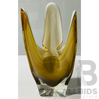 Tall Vintage Hankerchief Art Glass Vase