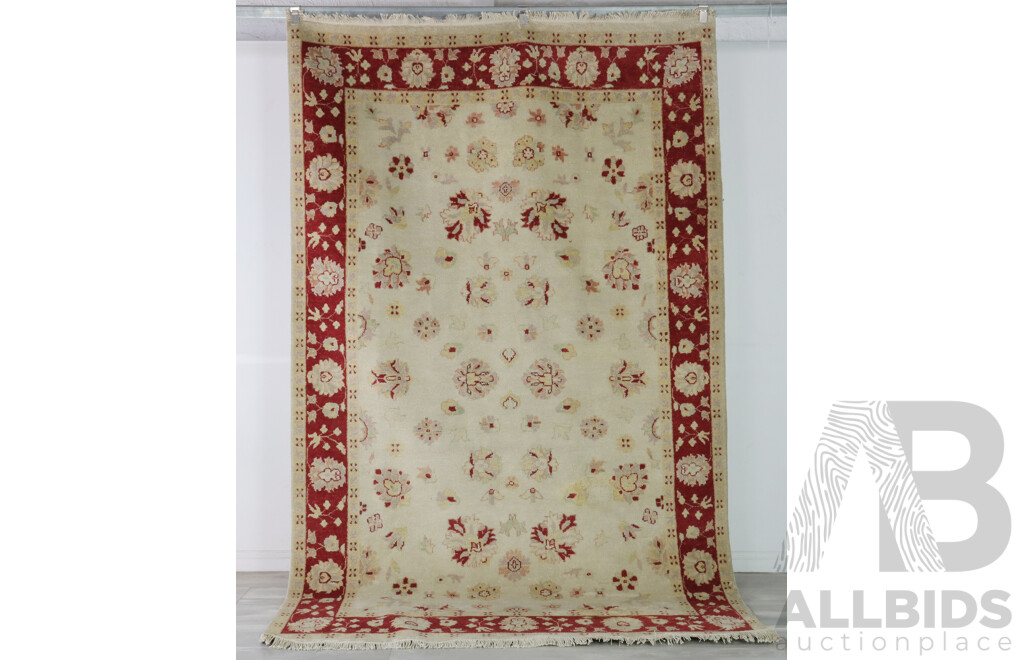 Hand Knotted Persian Contemporary Wool Carpet with Modern Design