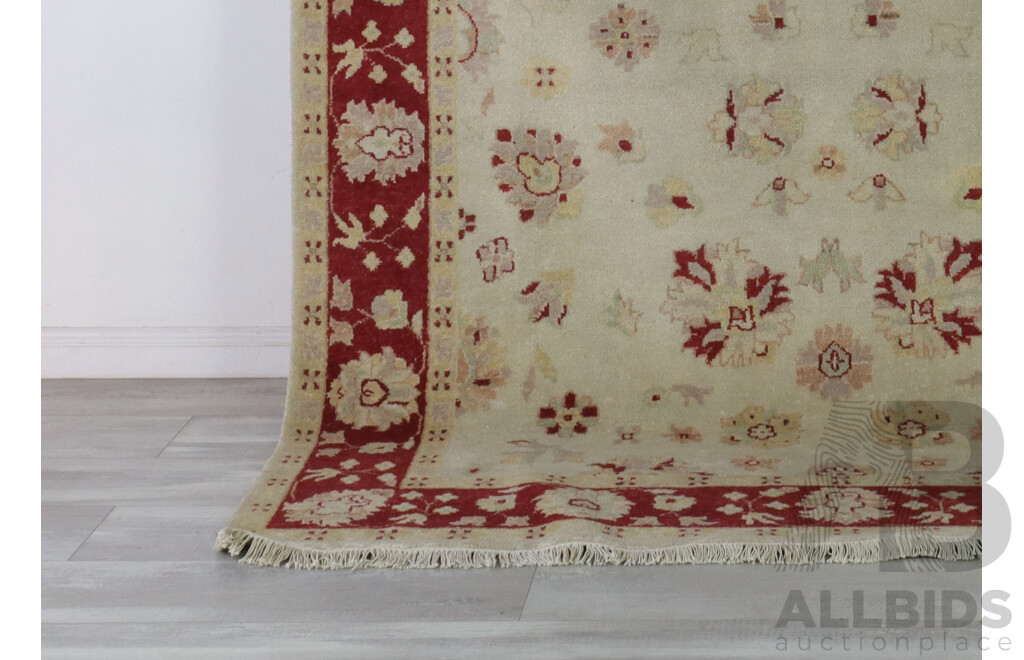 Hand Knotted Persian Contemporary Wool Carpet with Modern Design