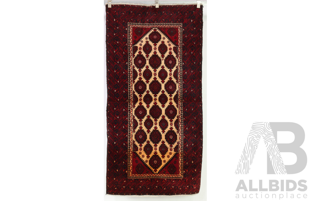 Hand Knotted Thick Wool Afghan Baluchi Rug