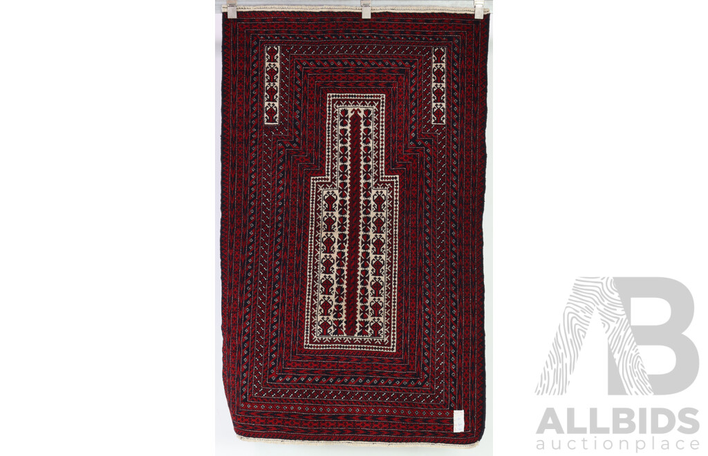 Hand Woven Persian Baluchi Wool Classic Prayer Rug