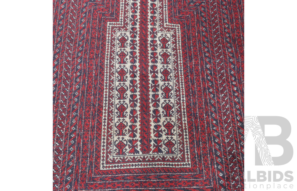 Hand Woven Persian Baluchi Wool Classic Prayer Rug