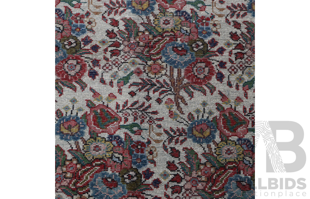 Large Hand Knotted Persian Wool Carpet with Floral Design