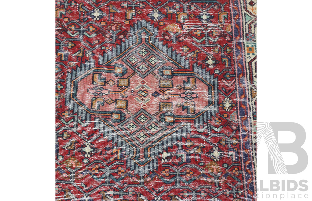 Hand Knotted Persian Hamadan Wool Rug