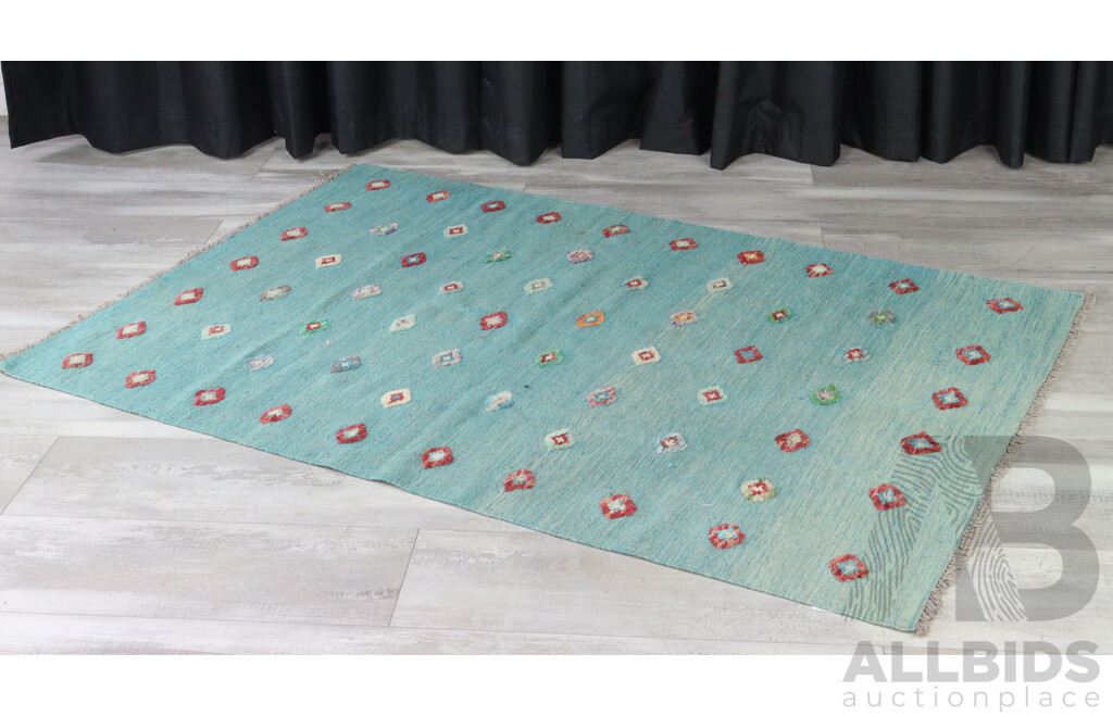 Hand Knotted Persian Kilim with Pile Diamond Detail