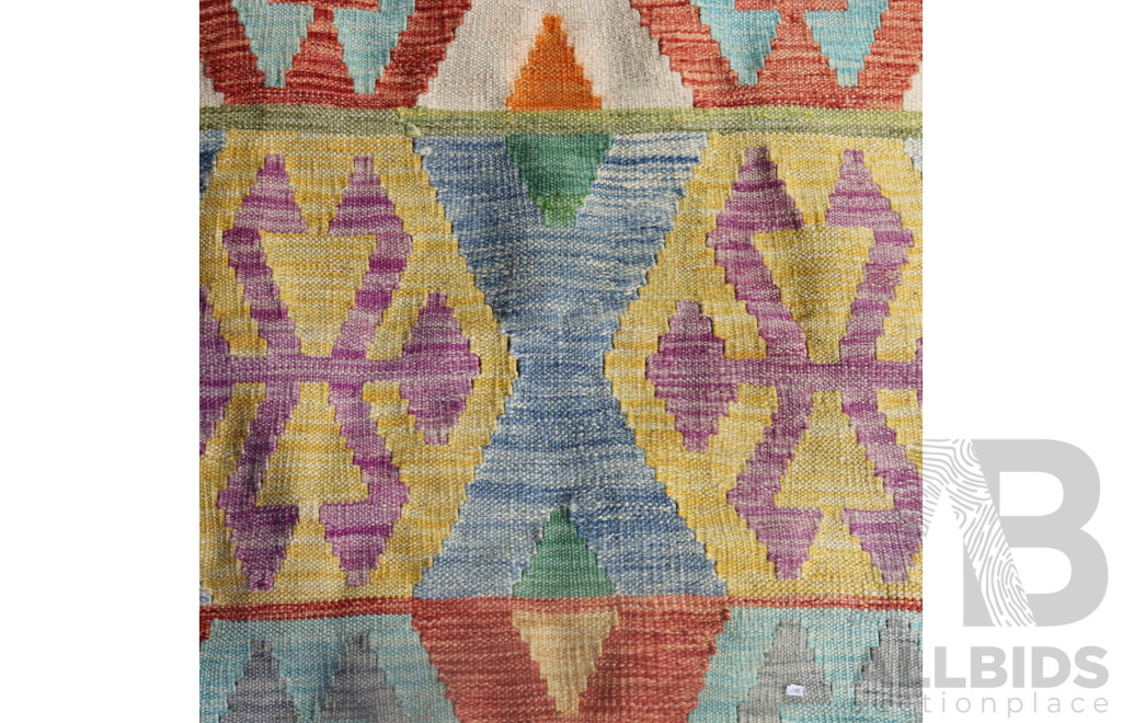 Hand Woven Persian Wool Kilim in Bright Colours