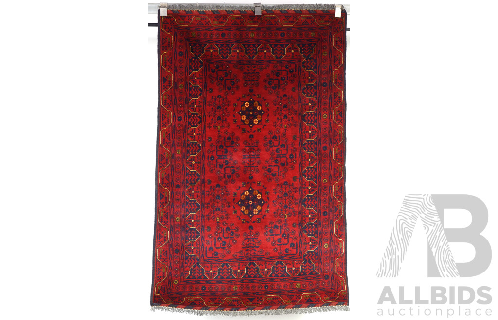 Hand Knotted Khal Mohammadhi Afghan Wool Rug