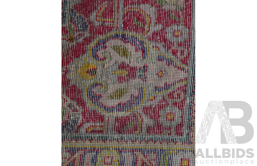 Very Large Hand Knotted Wool Classic Persian Main Carpet with Palmette Border