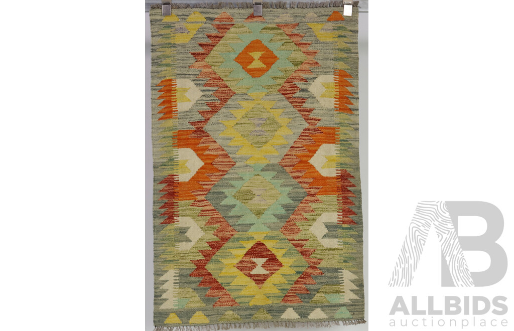 Three Hand Woven Persian Wool Slit Weave Kilims with Bright Colours