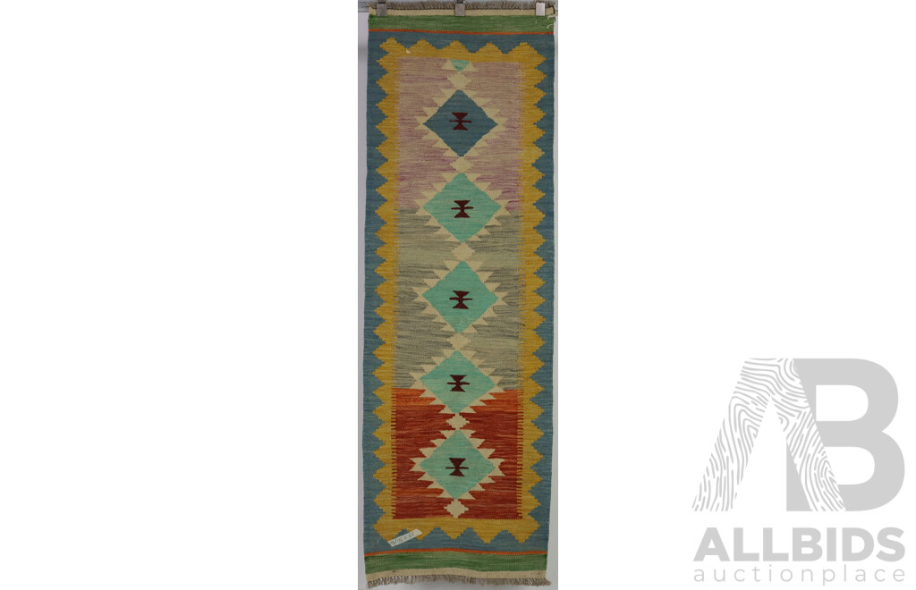 Three Hand Woven Persian Wool Slit Weave Kilims with Bright Colours