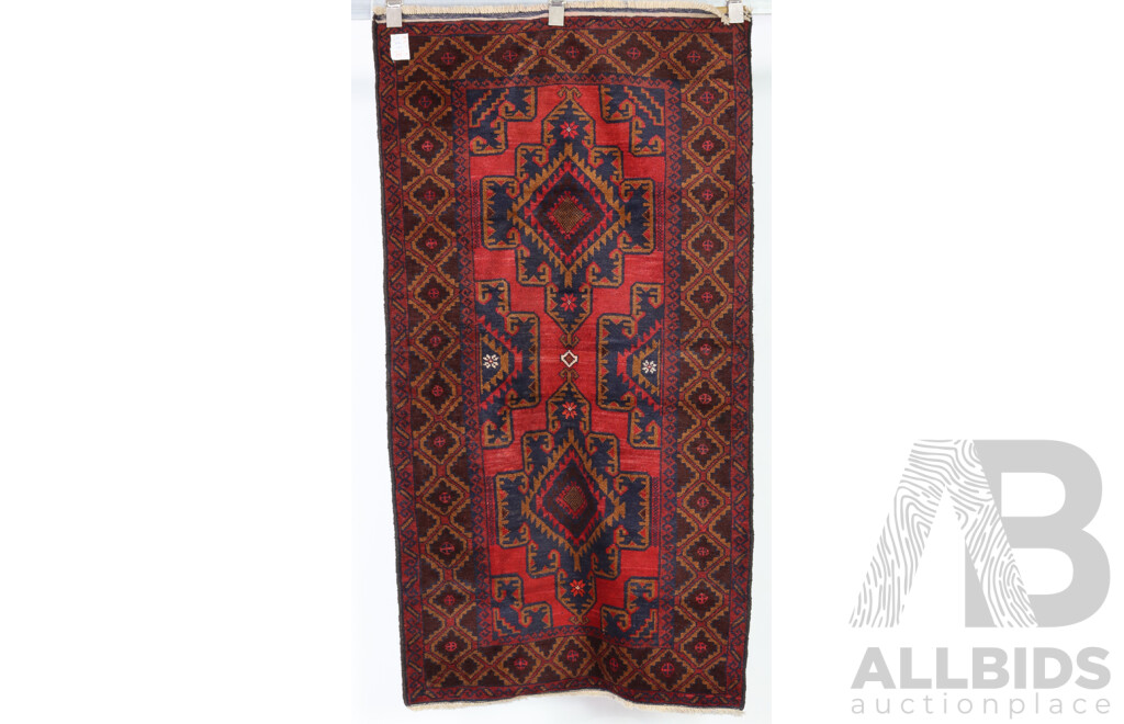 Hand Knotted Afghan Baluchi Soft Wool Rug