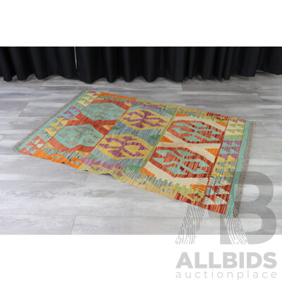 Hand Woven Persian Wool Kilim in Bright Colours