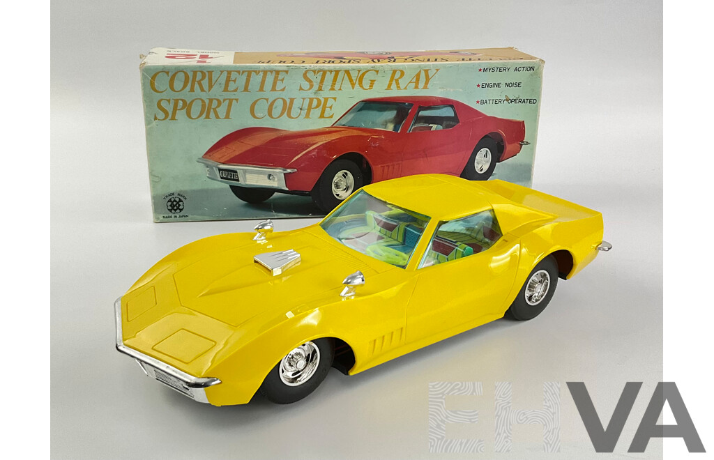 1968 Eldon Toy Corvette, Battery Operated with Original Box, Made in Japan