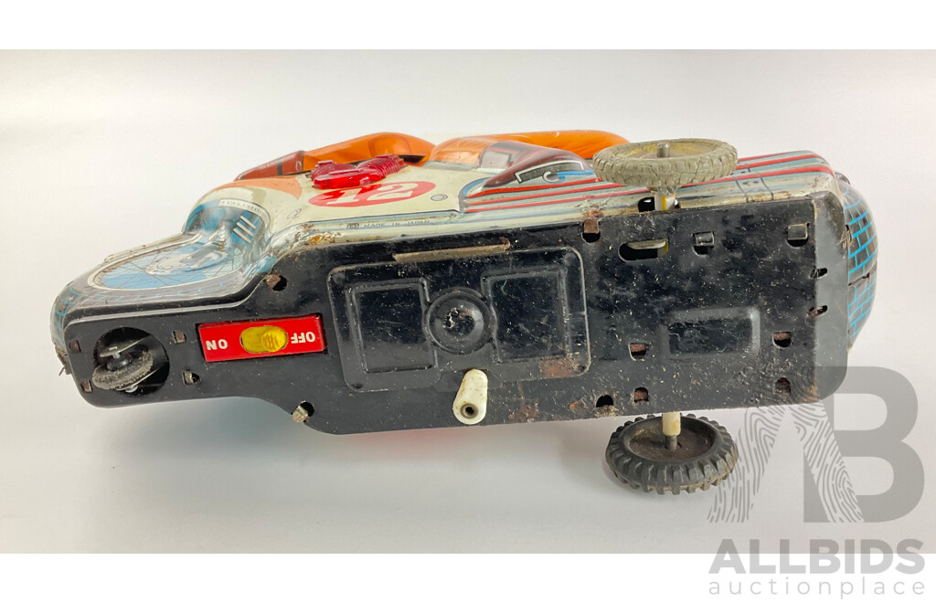 Vintage Bandai Pressed Steel Brran Motorcycle, Battery Operated with Original Box, Made in Japan