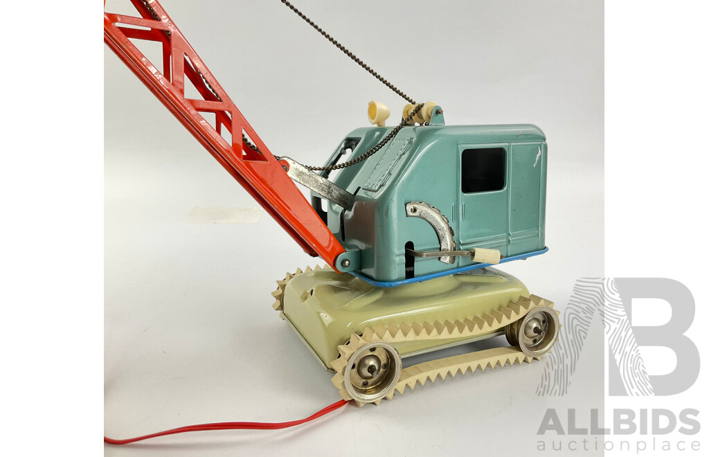 Vintage Pressed Steel Remote Controlled Toy Crane Bucket, Made in West Germany