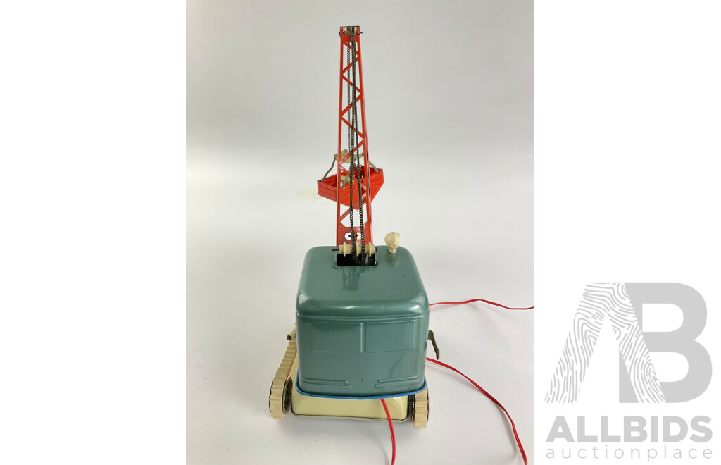 Vintage Pressed Steel Remote Controlled Toy Crane Bucket, Made in West Germany