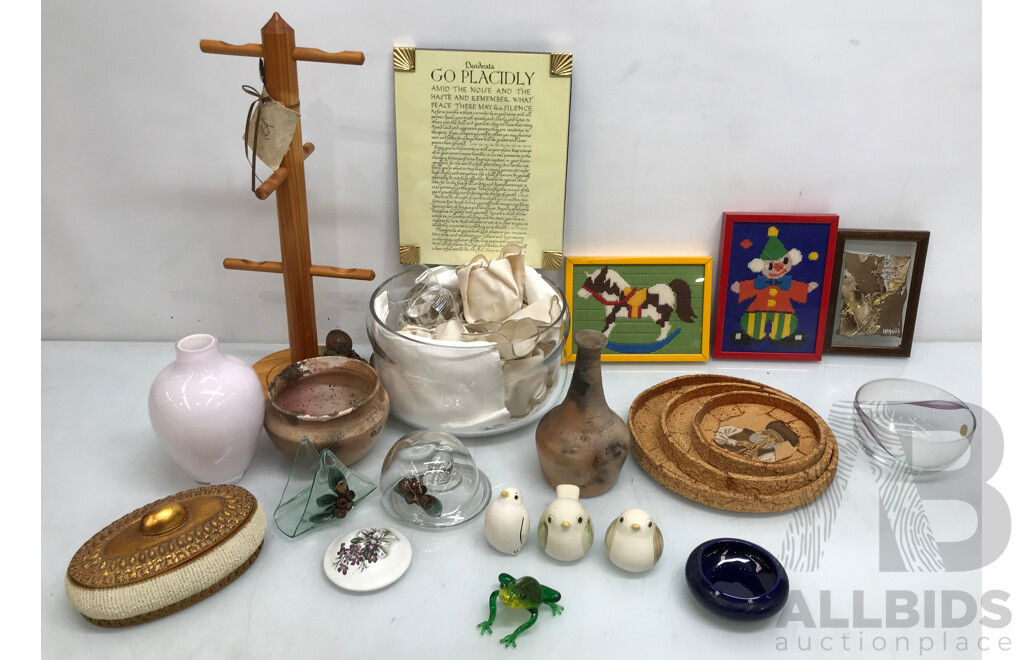 Collection of Assorted Decorations and Glassware