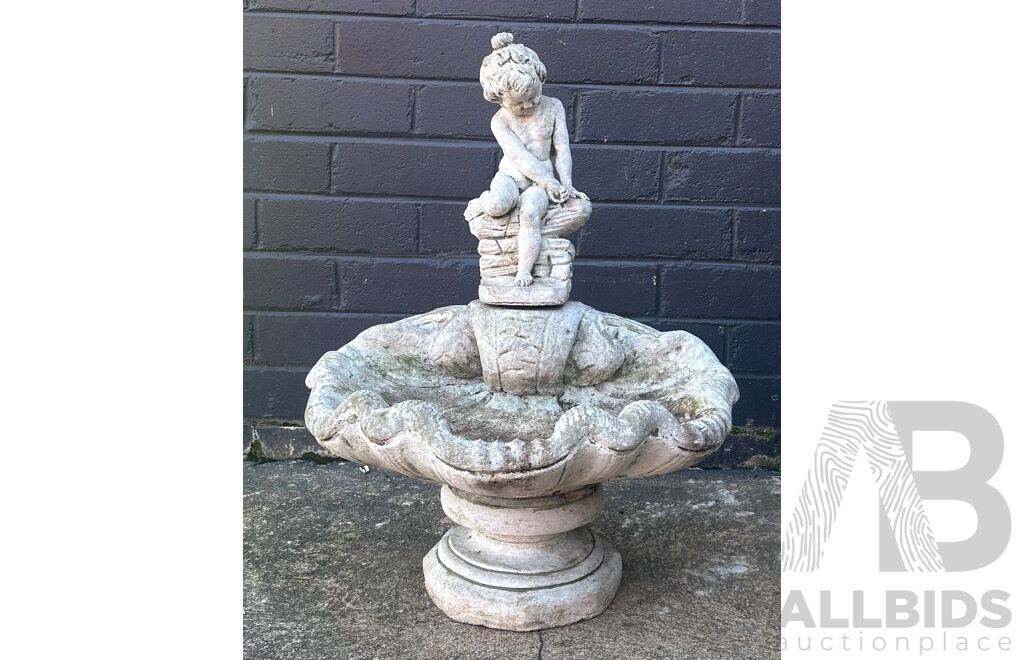 Concrete Garden Water Feature with Putti