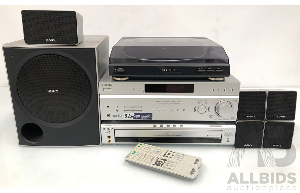 Sony Home Theatre System with Sub Woofer/Satellite Speakers and Optimus Turnatable