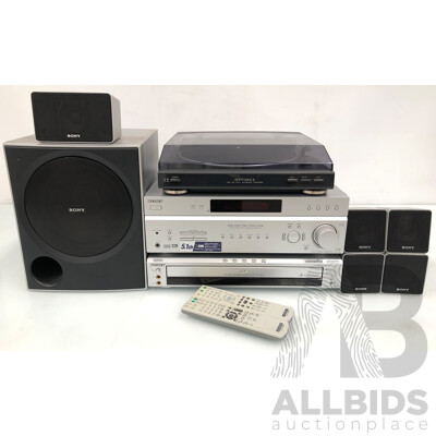 Sony Home Theatre System with Sub Woofer/Satellite Speakers and Optimus Turnatable