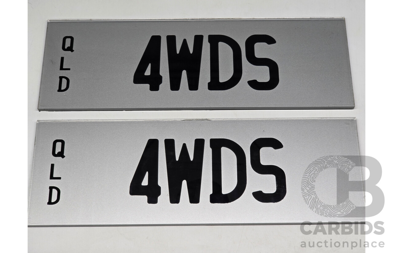 Queensland QLD Custom 4 - Character Number Plate -  4WDS
